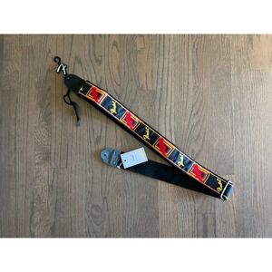 Fender Monogrammed Guitar Strap NWT Black Yellow Red Quick Release Hook